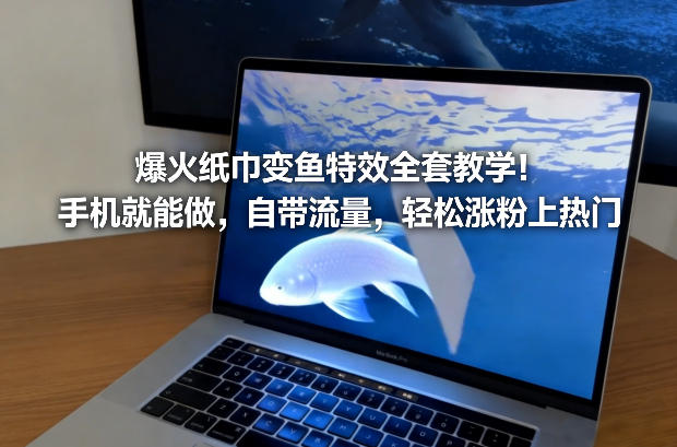 爆火纸巾变鱼特效全套教学!手机就能做,自带流量,轻松涨粉上热门-小目标云网创