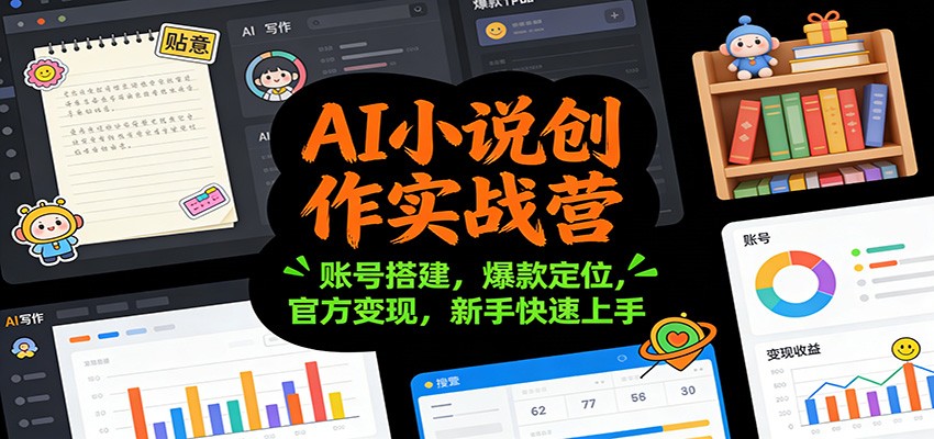 AI小说创作实战营:账号搭建,爆款定位,官方变现,新手快速上手-小目标云网创