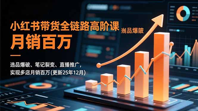 小红书带货全链路高阶课,选品爆破、笔记裂变、直播推广,实现多店月销百万(更新25年12月-小目标云网创