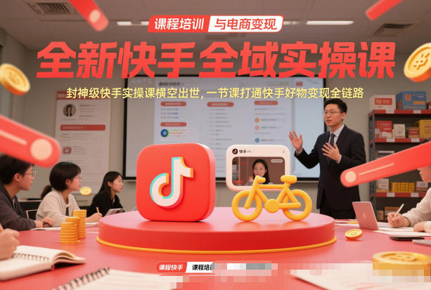 全新快手全域实操课，封神级快手实操课横空出世，一节课打通快手好物变现全链路-小目标云网创