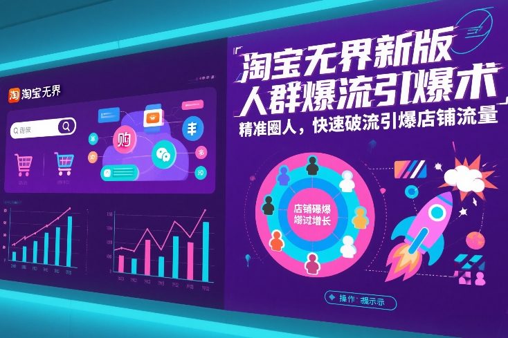 淘宝无界新版人群爆流引爆术，精准圈人，快速破流引爆店铺流量-小目标云网创