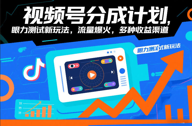 视频号分成计划，眼力测试新玩法，流量爆火，多种收益渠道-小目标云网创