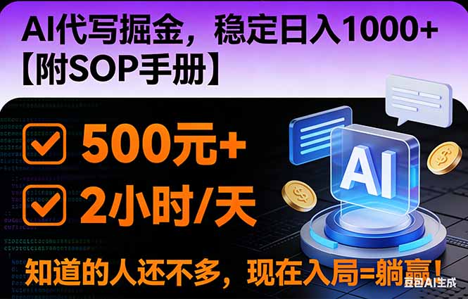 2026风口项目,AI代写掘金,稳定日入1000+,掌握核心技能【附SOP手册】-小目标云网创