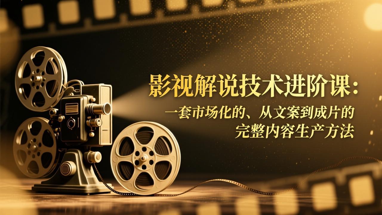 影视解说技术进阶课:一套市场化的、从文案到成片的完整内容生产方法-小目标云网创