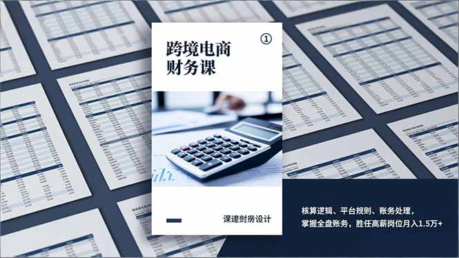 跨境电商财务课,核算逻辑、平台规则、账务处理,掌握全盘账务,胜任高薪岗位月入1.5万+-小目标云网创