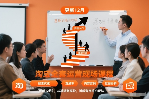 淘宝全套运营现场课程(更新26年1月)，从基础到高阶，拆解淘宝核心玩法-小目标云网创